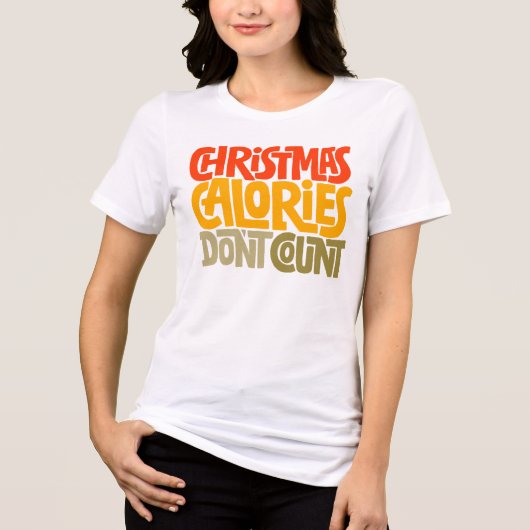 Funny Christmas Calories zählen Design nicht Tri-Blend Shirt (Vorderseite)