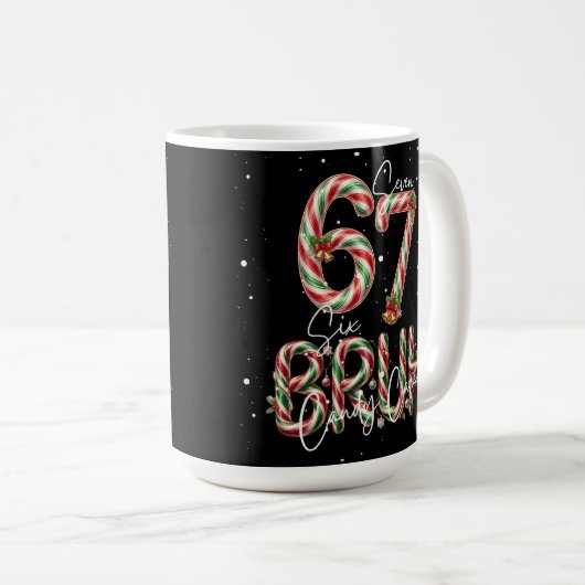 Funny Christmas Candy Cane 6-7 Six Seven Bruh Kaffeetasse (VorderseiteRechts)