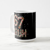 Funny Christmas Candy Cane 6-7 Six Seven Bruh Kaffeetasse (Vorderseite Links)