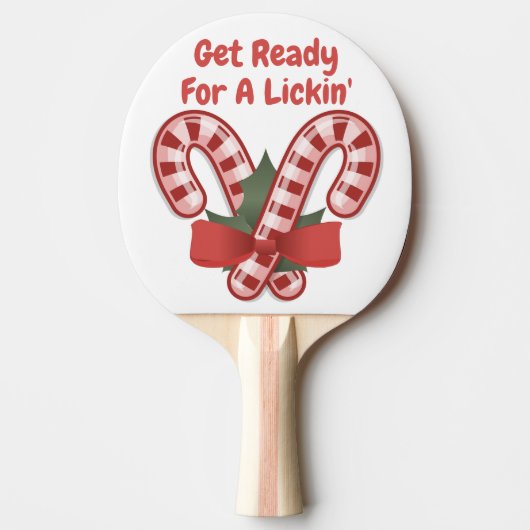 Funny Christmas Candy Cane Lick Smack Talk Tischtennis Schläger (Vorderseite)