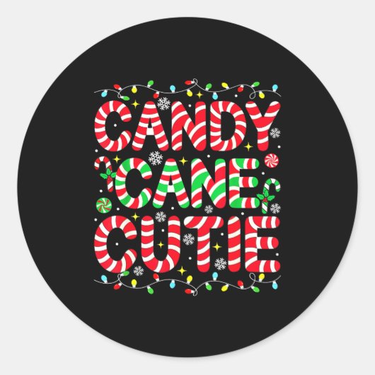 Funny Christmas Candy Cane Lover Crew Xmas Candy C Runder Aufkleber (Vorderseite)