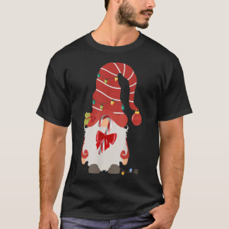 Funny Christmas Candy Cane Messy Dekorationen Gnom T-Shirt