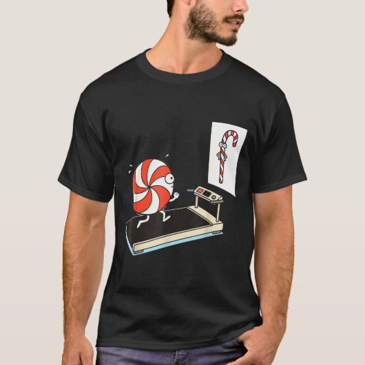 Funny Christmas Candy Cane Peppermint Candy Humor  T-Shirt (Vorderseite)