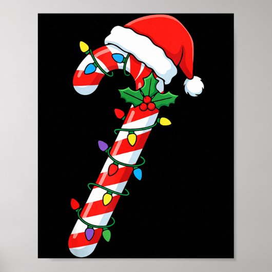 Funny Christmas Candy Canes Santa Xmas Kids Men Wo Poster (Vorne)