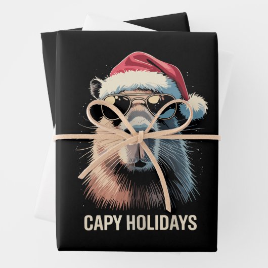 Funny Christmas Capy Holidays Xmas Capybara Geschenkpapier Set (Beispiel)