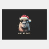 Funny Christmas Capy Holidays Xmas Capybara Geschenkpapier Set (Vorderseite)