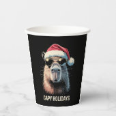 Funny Christmas Capy Holidays Xmas Capybara Pappbecher (Vorderseite)