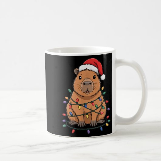 Funny Christmas Capybara Cute Cartoon Desing Kaffeetasse (Rechts)