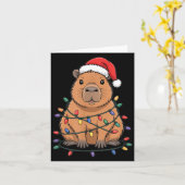 Funny Christmas Capybara Cute Cartoon Desing Karte (Gelbe Blume)