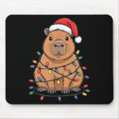 Funny Christmas Capybara Cute Cartoon Desing Mousepad (Vorne)