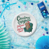 Funny Christmas Capybara Papierplatte Pappteller (Party)