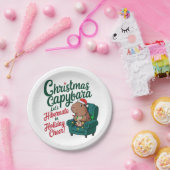 Funny Christmas Capybara Papierplatte Pappteller (Party)