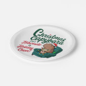 Funny Christmas Capybara Papierplatte Pappteller (Schrägansicht)