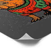 Funny Christmas Capybara With Santa Hat &amp; Swea Poster (Ecke)