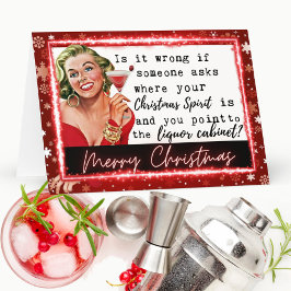 Funny Christmas Card Best Friend "Liquor Cabinet" Dankeskarte