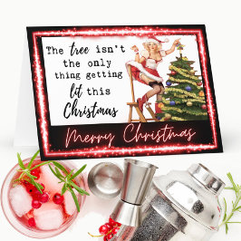 Funny Christmas Card Best Friend "Tree Lit" Dankeskarte