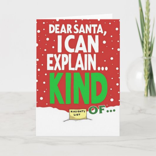 Funny Christmas Card Dear Santa I Can Explain Karte (Vorderseite)