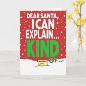 Funny Christmas Card Dear Santa I Can Explain Karte (Gelbe Blume)