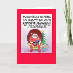 Funny Christmas Card For Gamers Feiertagskarte