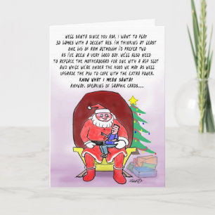 Funny Christmas Card For Gamers Feiertagskarte