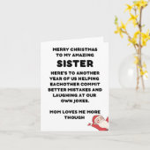 Funny Christmas Card für Sister Karte (Gelbe Blume)