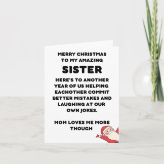 Funny Christmas Card für Sister Karte