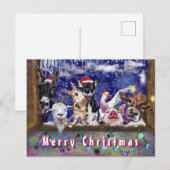 Funny Christmas Card Happy Animal Party Postkarte (Vorne/Hinten)