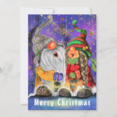 Funny Christmas Card Happy Cpeople Gnome Karte (Vorderseite)