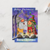 Funny Christmas Card Happy Cpeople Gnome Karte (Vorderseite/Rückseite Beispiel)
