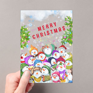 Funny Christmas Card Happy Snowmans Party Acryleinladungen