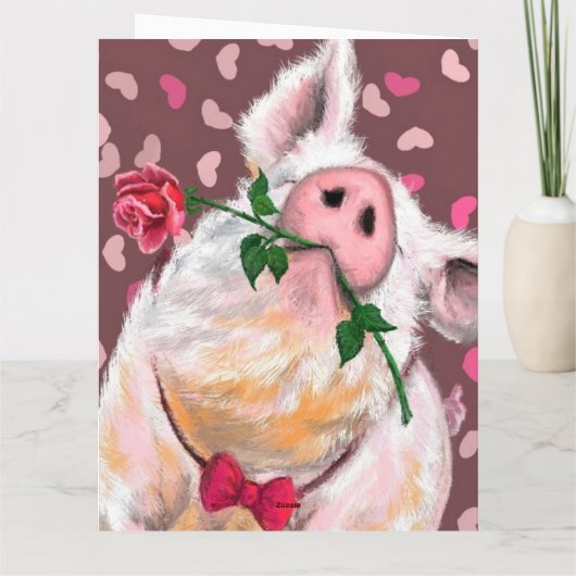 Funny Christmas Card mit Gentleman Pig Karte (Rückseite)