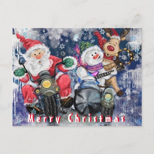 Funny Christmas Card mit Happy Christmas Friends Postkarte (Vorderseite)