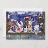 Funny Christmas Card mit Happy Farm Animal Party (Rückseite)