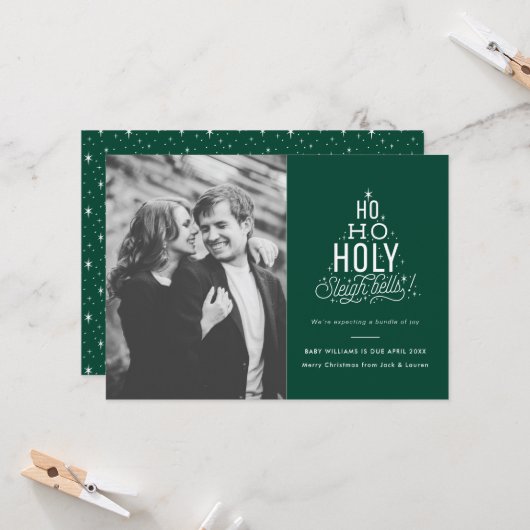 Funny Christmas Card Pregnancy Ankündigung (Vorderseite/Rückseite Beispiel)