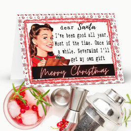 Funny Christmas Card Retro Best Friend Dear Santa Karte