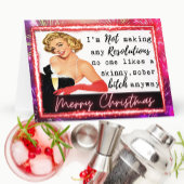 Funny Christmas Card Retro Best Friend NYE Karte