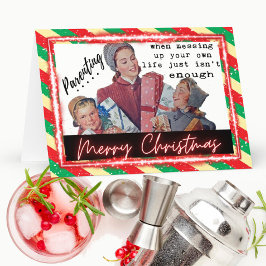 Funny Christmas Card Retro Best Friend "Parenting" Karte