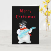 Funny Christmas Card Snowman Rock Music Gitarrist Karte (Gelbe Blume)