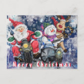 Funny Christmas Card with Happy Friends - Cartoon Postkarte (Vorderseite)