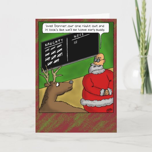 Funny Christmas Cards: Naughty und Nice Feiertagskarte (Vorderseite)