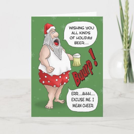 Funny Christmas Cards: Santa Relaxed Feiertagskarte (Vorderseite)