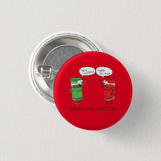 Funny Christmas Cartoon Cooking Gewürze Button (Vorne & Hinten)