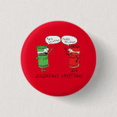 Funny Christmas Cartoon Cooking Gewürze Button (Vorderseite)