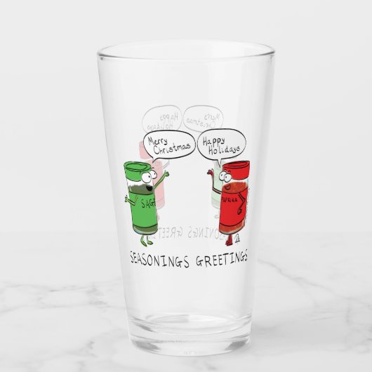 Funny Christmas Cartoon Cooking Gewürze Glas (Vorderseite)