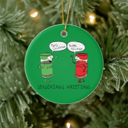 Funny Christmas Cartoon Cooking Gewürze Keramik Ornament (Baum)