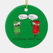Funny Christmas Cartoon Cooking Gewürze Keramik Ornament (Vorne)