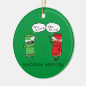 Funny Christmas Cartoon Cooking Gewürze Keramik Ornament (Links)
