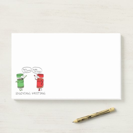 Funny Christmas Cartoon Cooking Gewürze Post-it Klebezettel (Auf Schreibtisch)