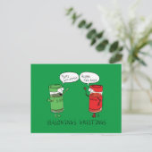 Funny Christmas Cartoon Cooking Gewürze Postkarte (Stehend Vorderseite)