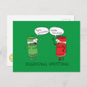 Funny Christmas Cartoon Cooking Gewürze Postkarte (Vorne/Hinten)